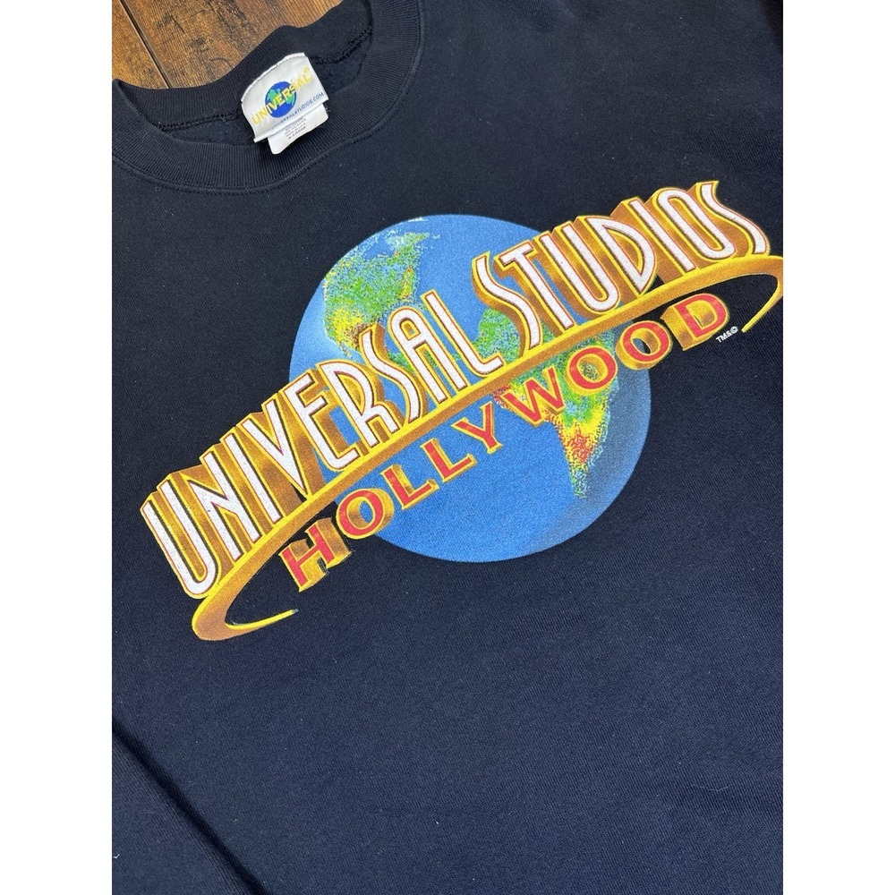 Vintage Universal Studios Sweatshirt Mens Large Black Crewneck Hollywood 90s